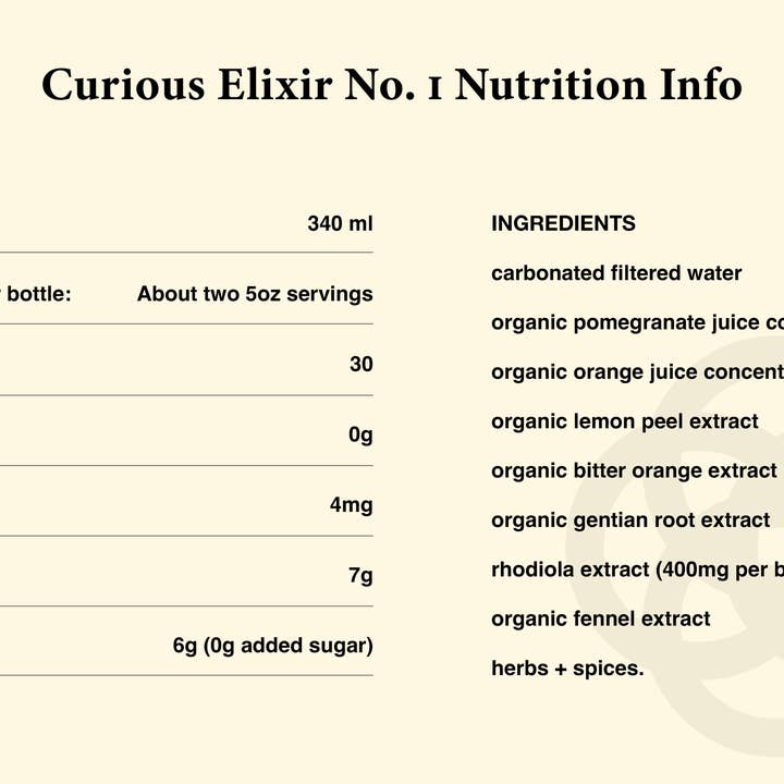 Curious Elixir No. 1 Booze-Free Cocktails for wholesale on Faire