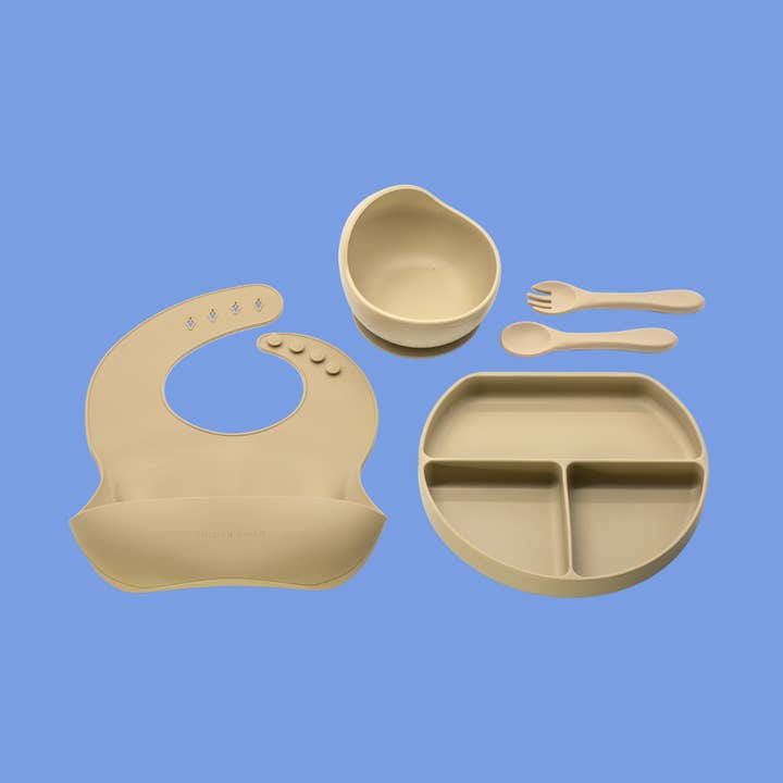 5-piece Silicone Children’s Feeding Set - Dune for wholesale by Golden Child