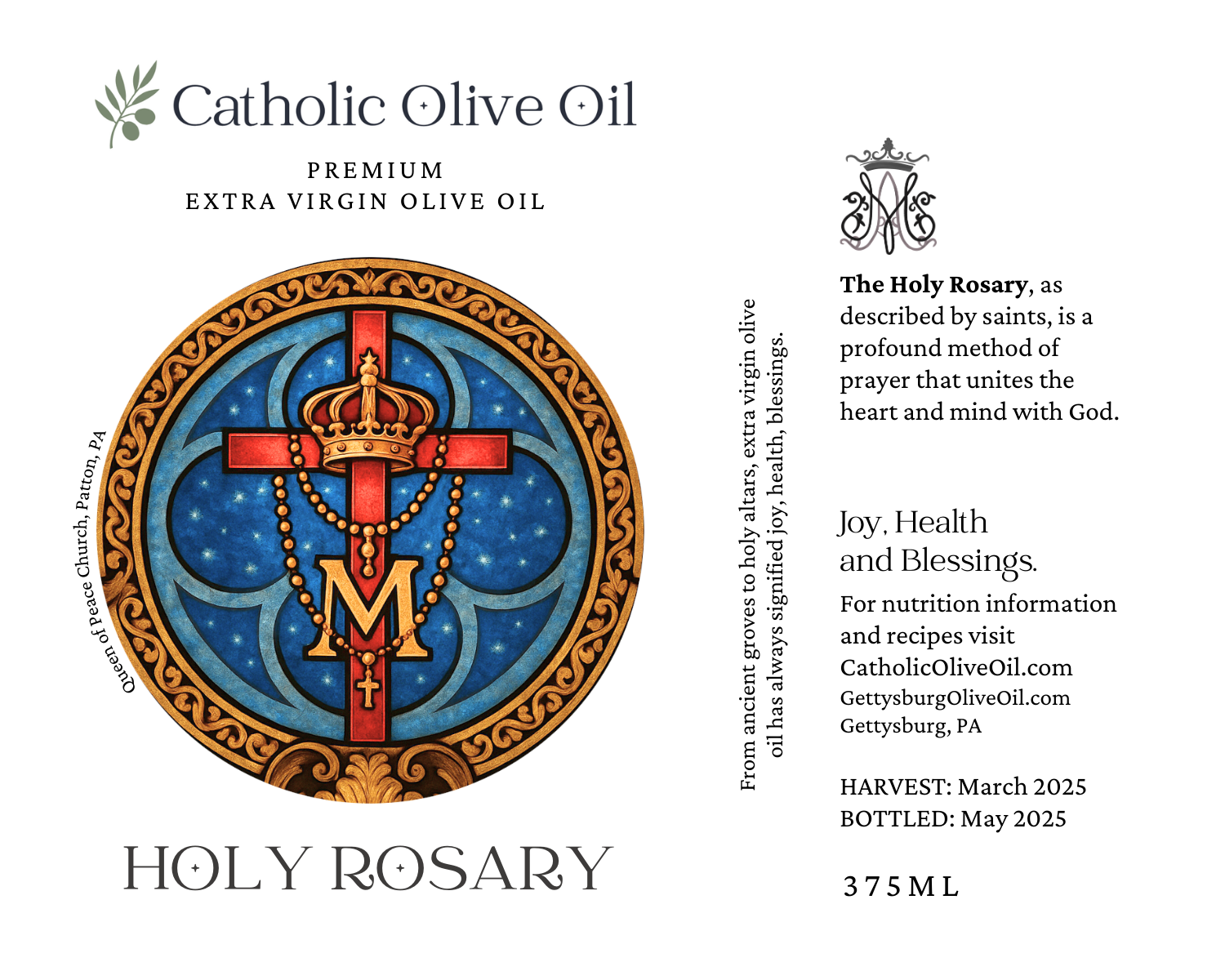 Catholic Olive OIl - Wholesale Olive Oil - Holy Rosary Extra Virgin Olive Oil2