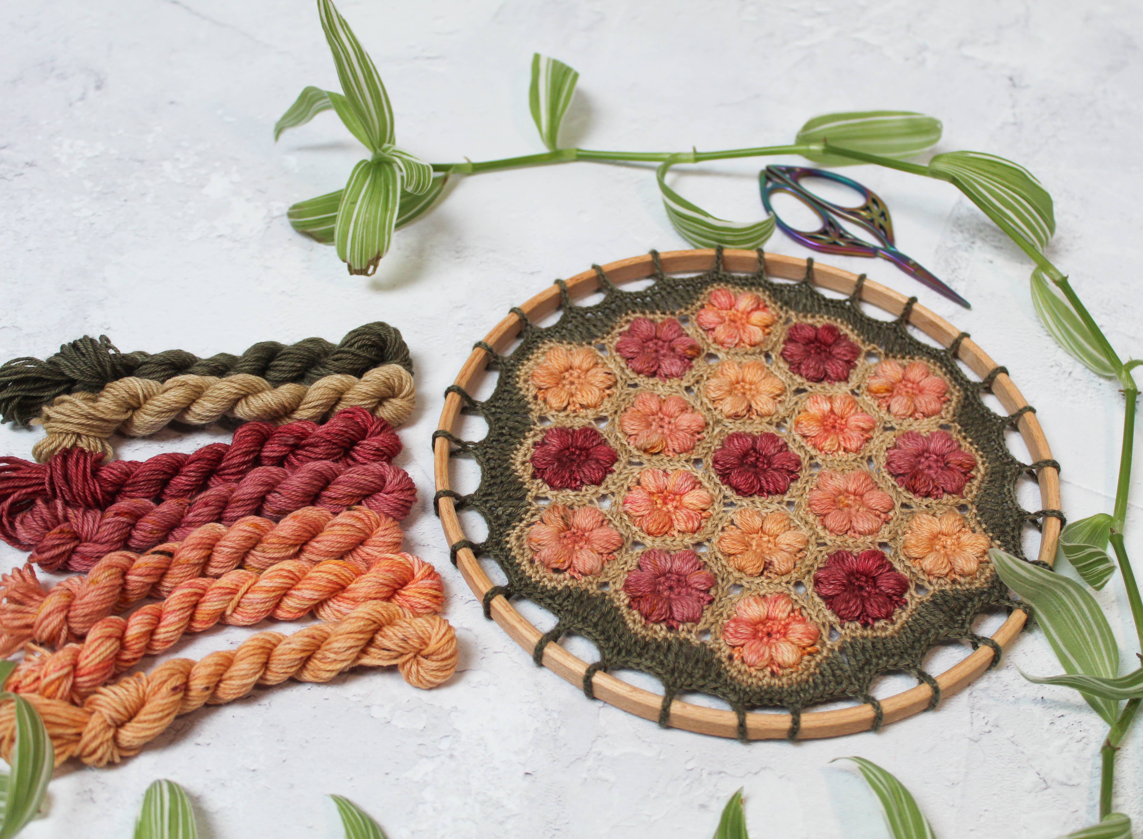 Pineapple Fibre Art - Vente Kit de bricolage - KIT - Kit mandala en forme de fleur de pêcher3