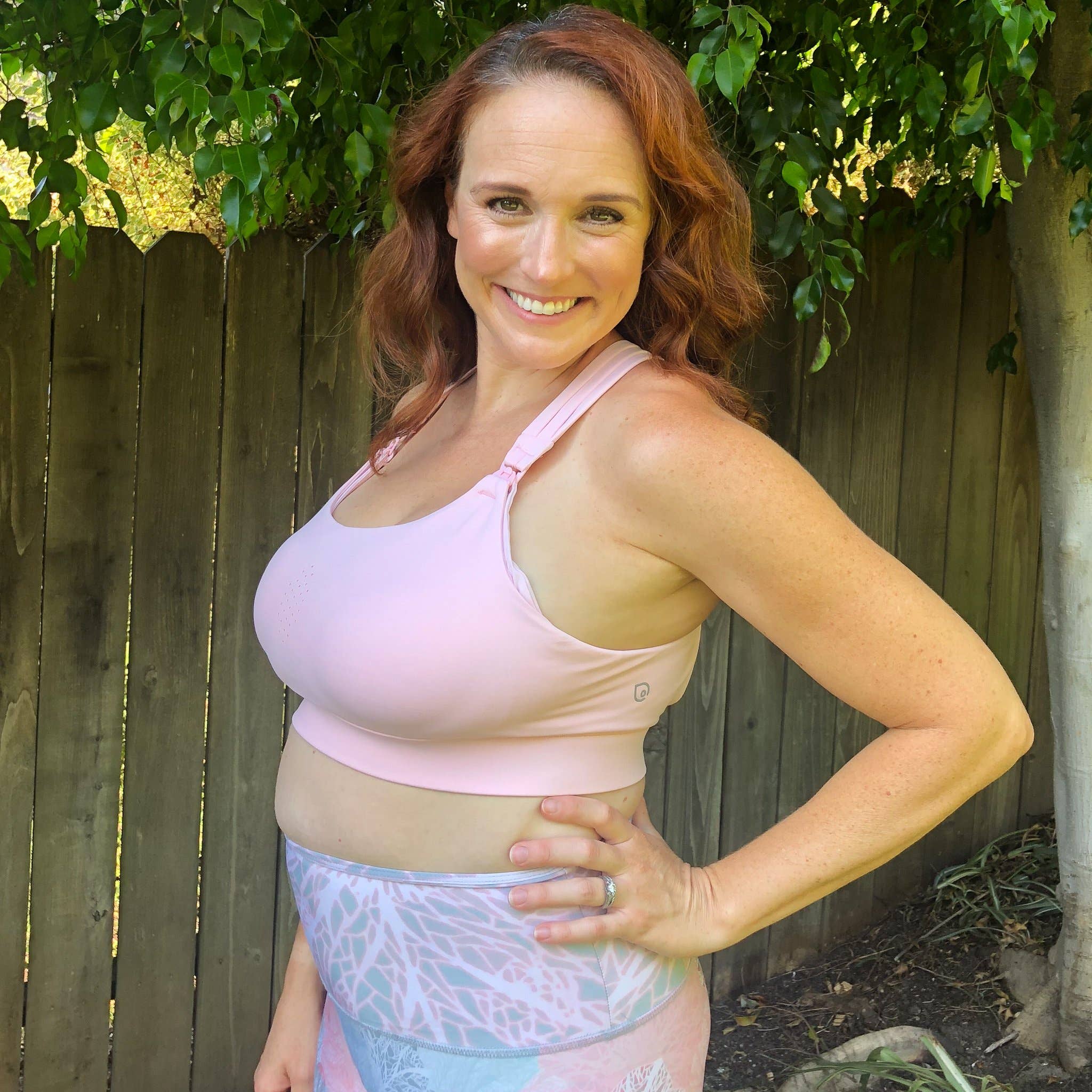 Blush Pink Chloé 3 Running Nursing Sports Bra (Blush Pink) for wholesale on Faire2