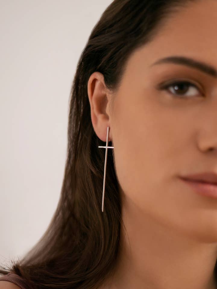 CROSS sølv øreringe for engroshandel hos Marzo Jewels