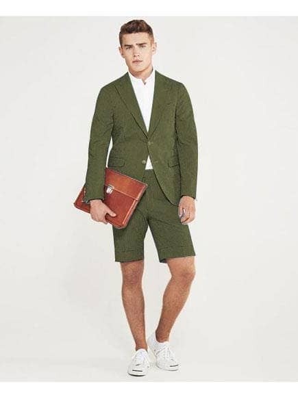 Ensemble court deux pièces pour homme - Olive Suit pour la vente par Alberto Nardoni