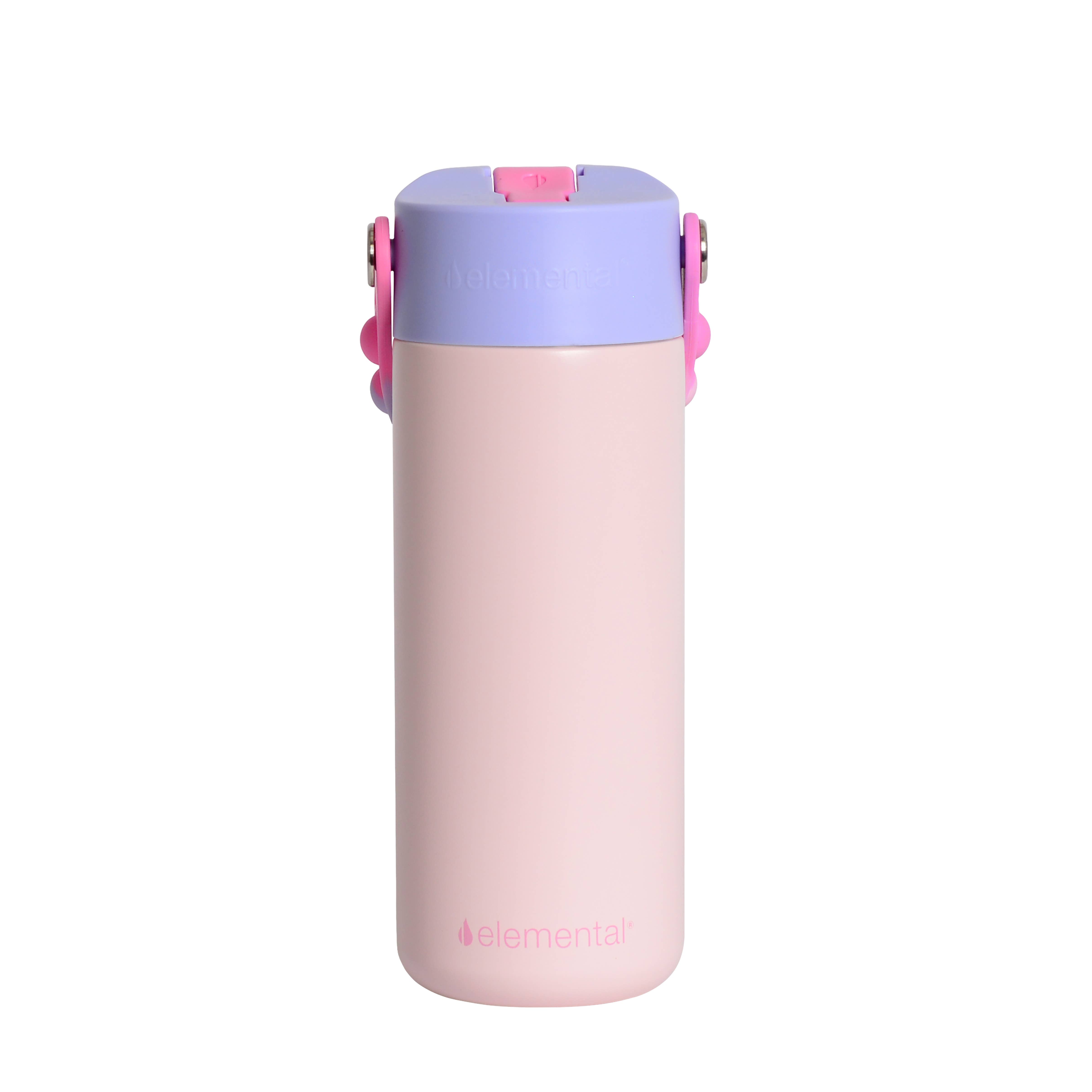 Elemental - Wholesale Water Bottle - Core Insulated Pop Fidget Handle Bottle 18oz - Blush Pink Tie Dye4