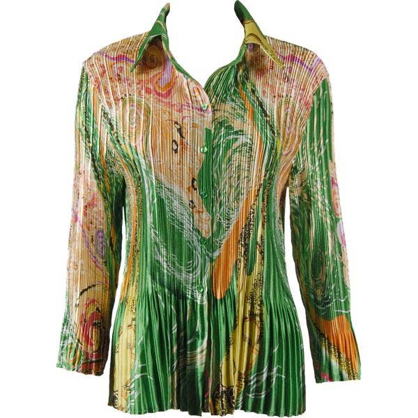The Magic Scarf Company - Wholesale Button Down Shirt - Women's - 1148 - Satin Mini Pleats Blouses21