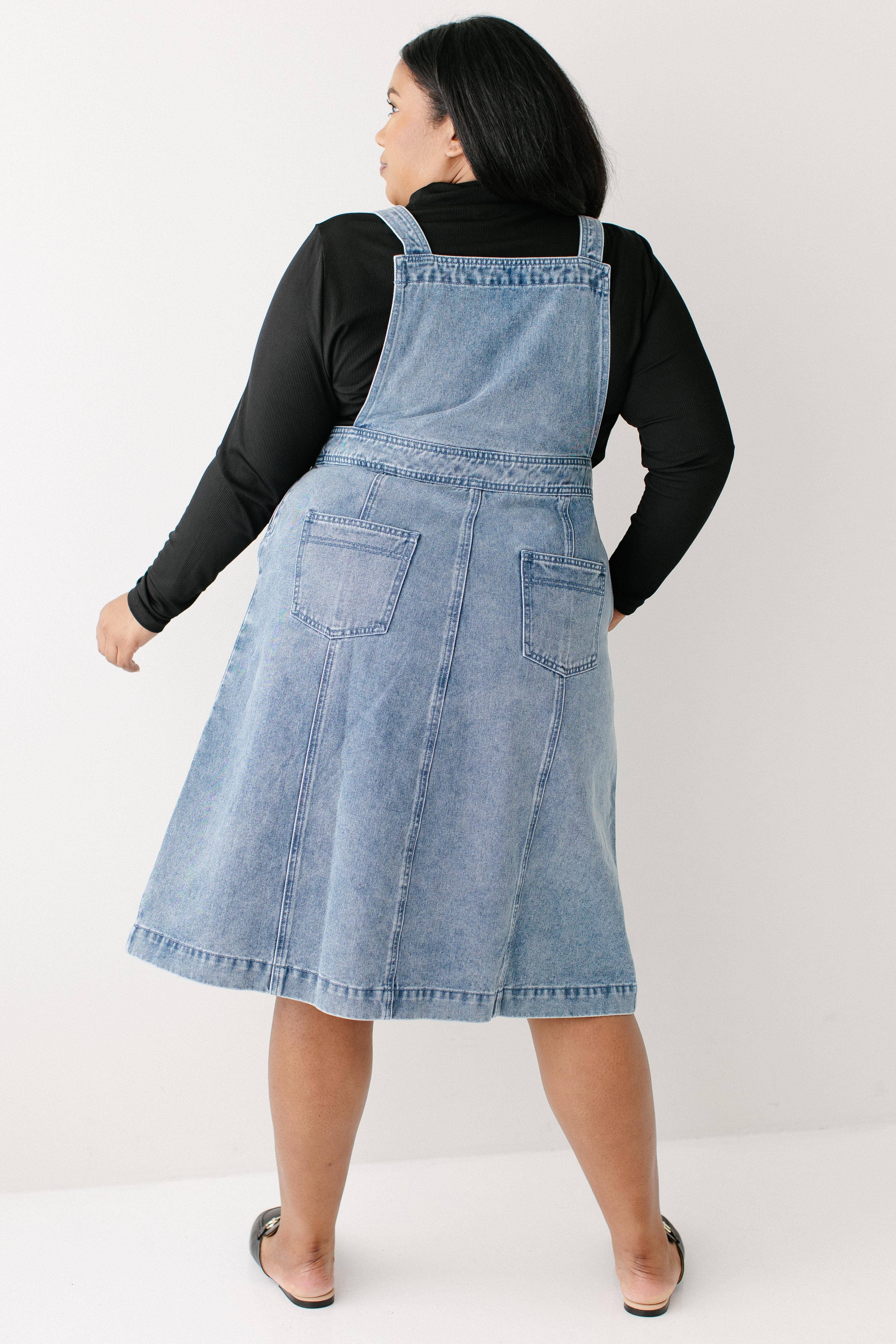 Vintage Wash 'Bailey' Denim Overall Dress for wholesale on Faire13