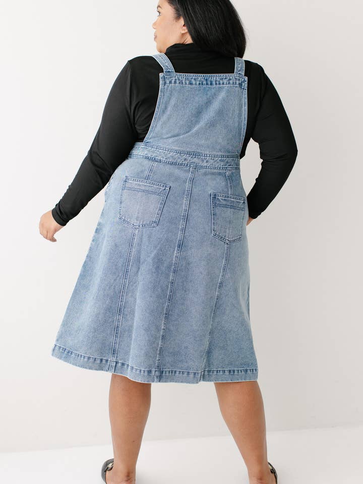 Vintage Wash 'Bailey' Denim Overall Dress for wholesale on Faire13