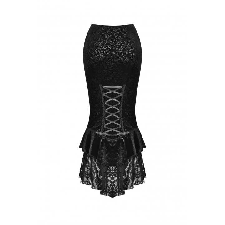 Necessary Evil (Kate's Clothing Ltd T/As) - Venta al por mayor Falda - Mujer - Falda de terciopelo con forma de cola de pez Dark In Love Zira6