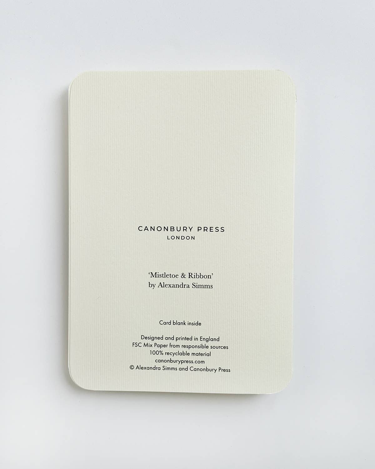 Canonbury Press - Venta al por mayor Tarjetas de Navidad - Tarjeta de Felicitación de Navidad con Lazo de Muérdago | Tarjeta de Navidad4