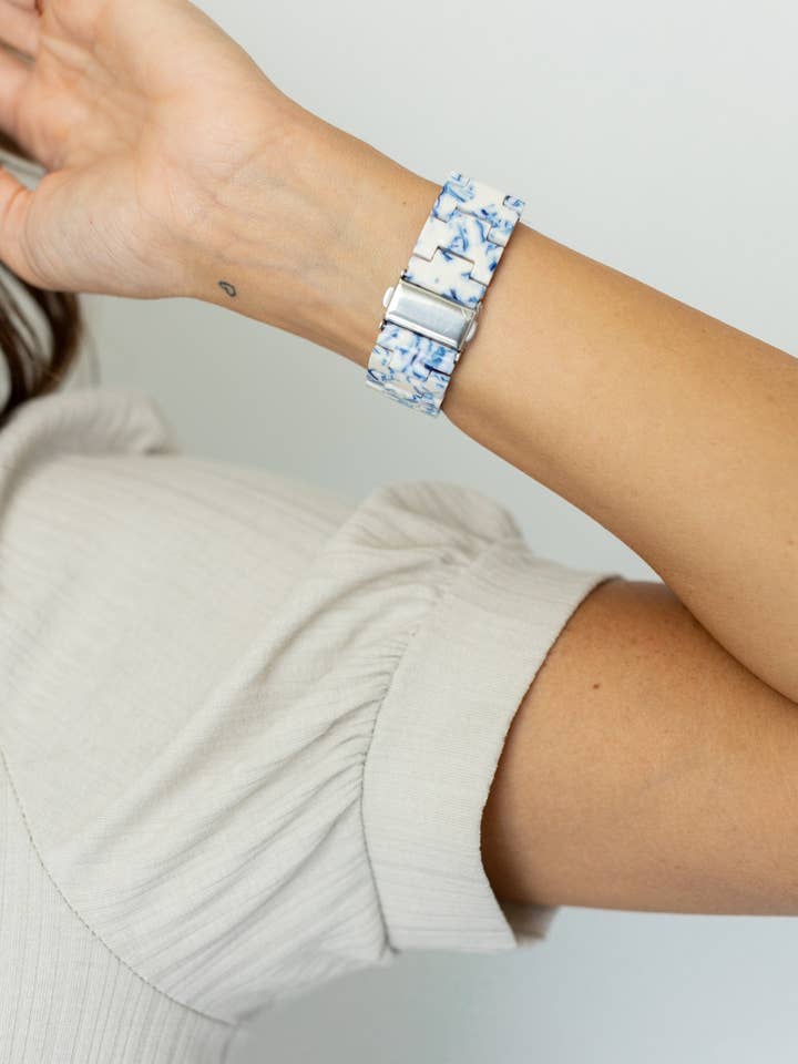 Amy akryl sort & hvid Apple Watch Band for engroshandel hos StrawberryAvocados