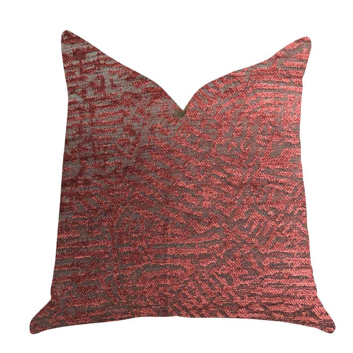 Crushed Wine Luxury Throw Pillow in Dark Red for wholesale by Plutus Home Brands