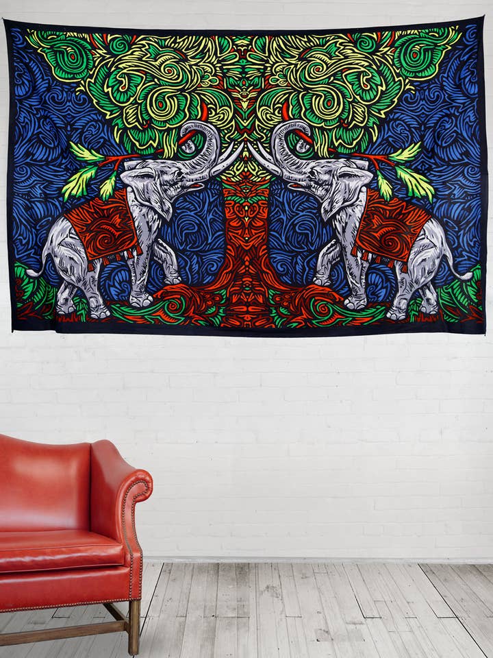3D Tapestry Elephants Tree Hanger Packaged Tapestries Art for wholesale by Sunshine Joy