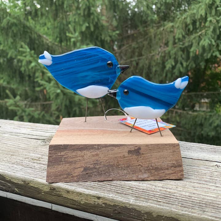 Creativity In Glass Designs - Wholesale Decorative Figurine - Figurine - Double Bird on Wood2