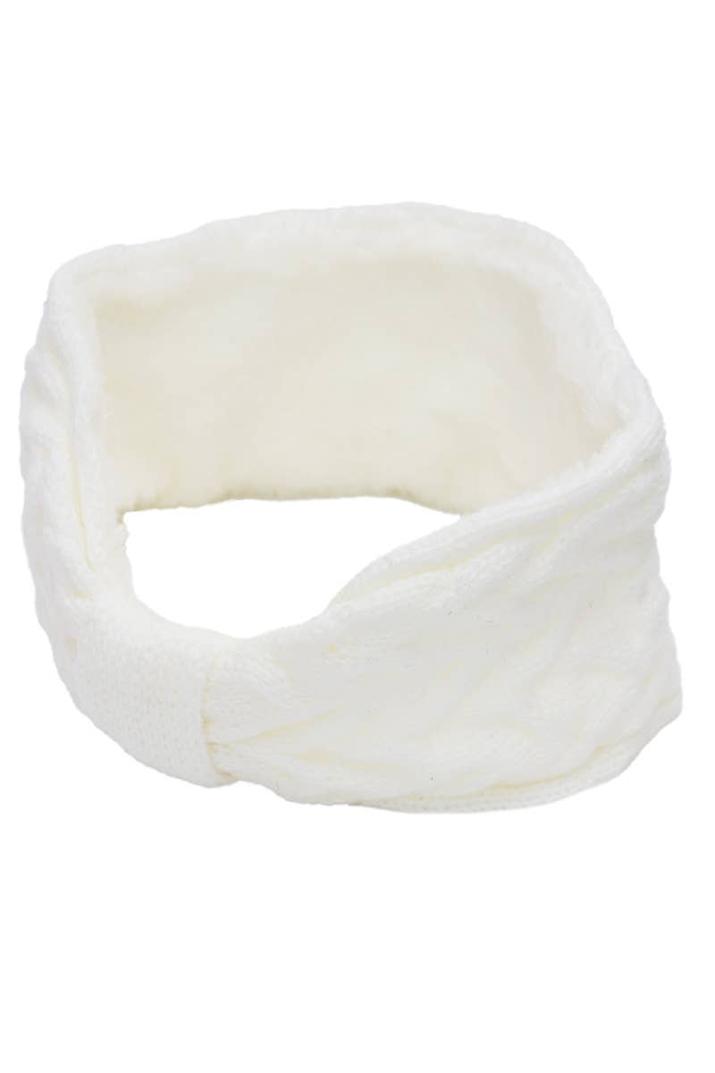 Cap Zone - Wholesale Fashion Headband - Women's - Cable Wrap Fleece Lined Braided Knitted Head Band3