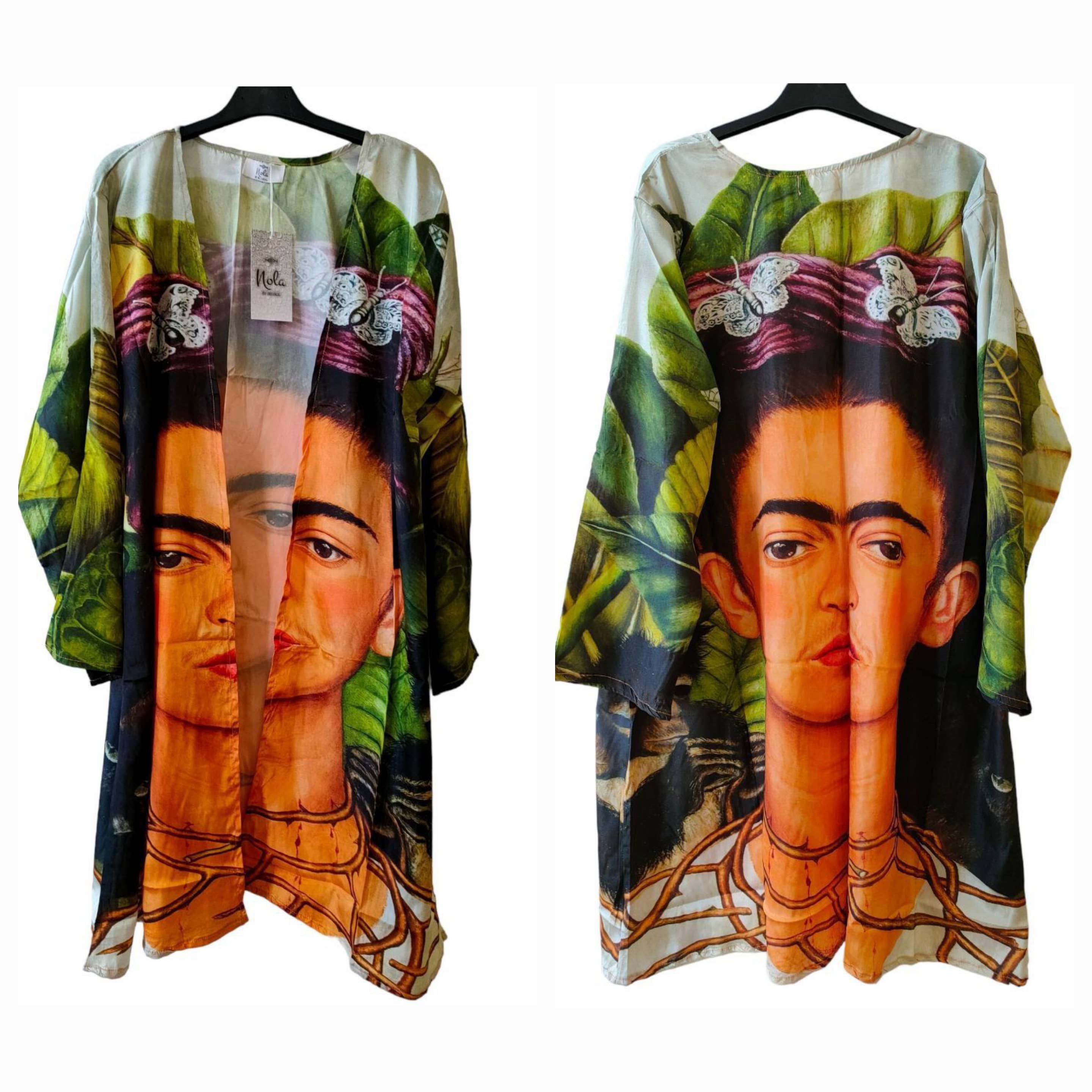 Nola by bijusol - Wholesale Kimono - Dames - 22320-2 Zijde kimono jas Frida Khalo0