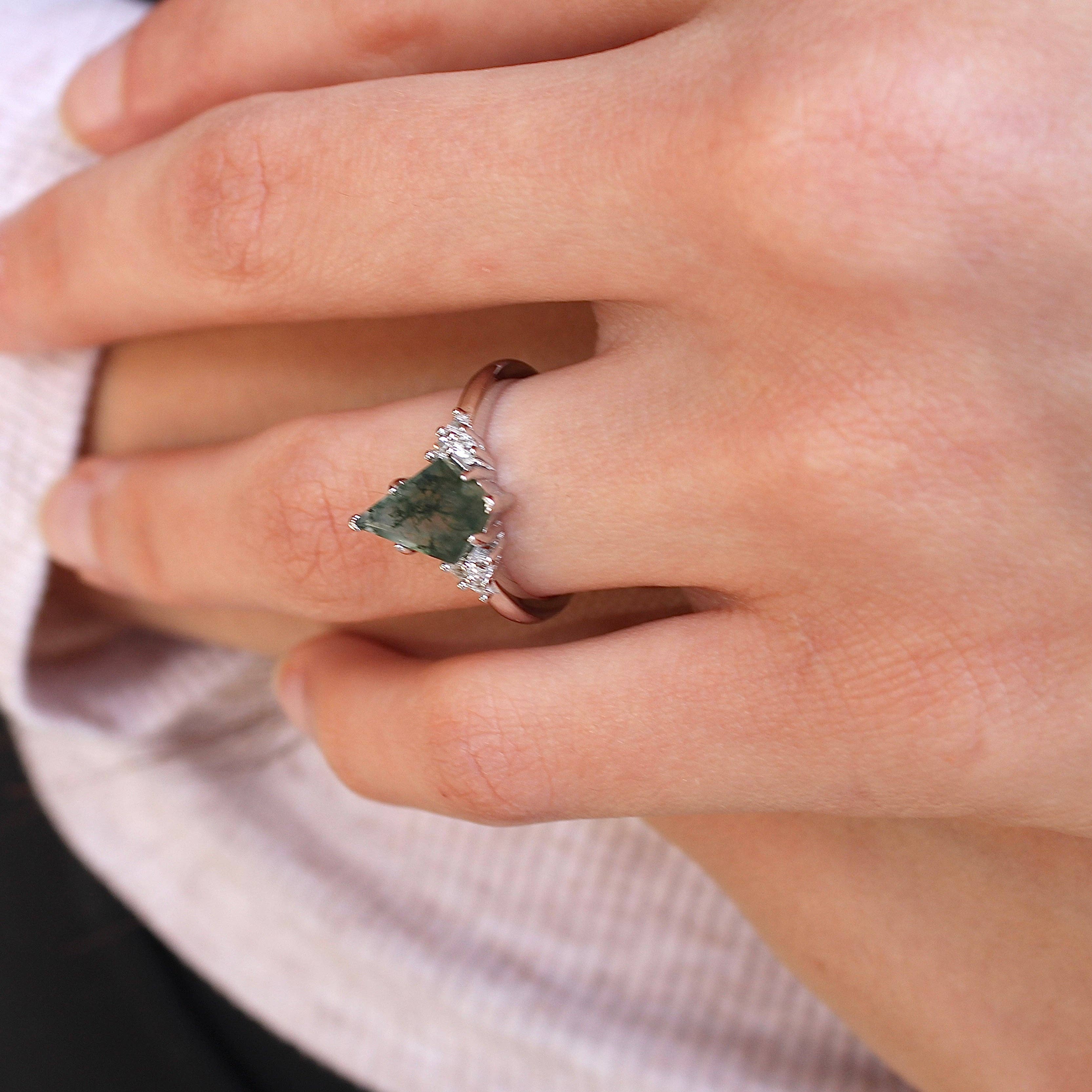 Vivian Grace Jewelry - Wholesale Cocktail/Statement Ring - Moss Agate & Topaz Ring9