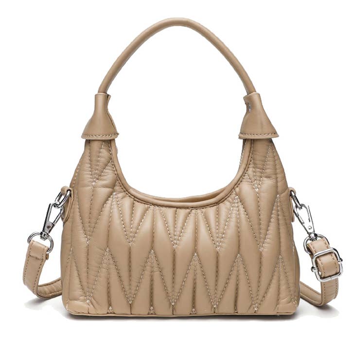 Mini Quilted Vegan Leather Crossbody Wristlet Bag for wholesale by 22 Tote