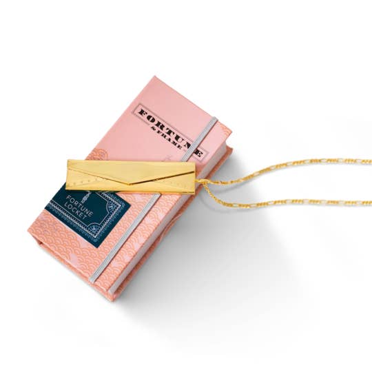 Fortune & Frame - Wholesale Locket Necklace - Envelope Fortune Locket - Gold