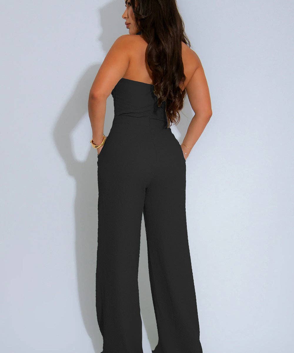 Aria Romance - Wholesale Top & Pant Set (NOT Loungewear) - Women's - Bandeau Wide Leg Jumpsuit8