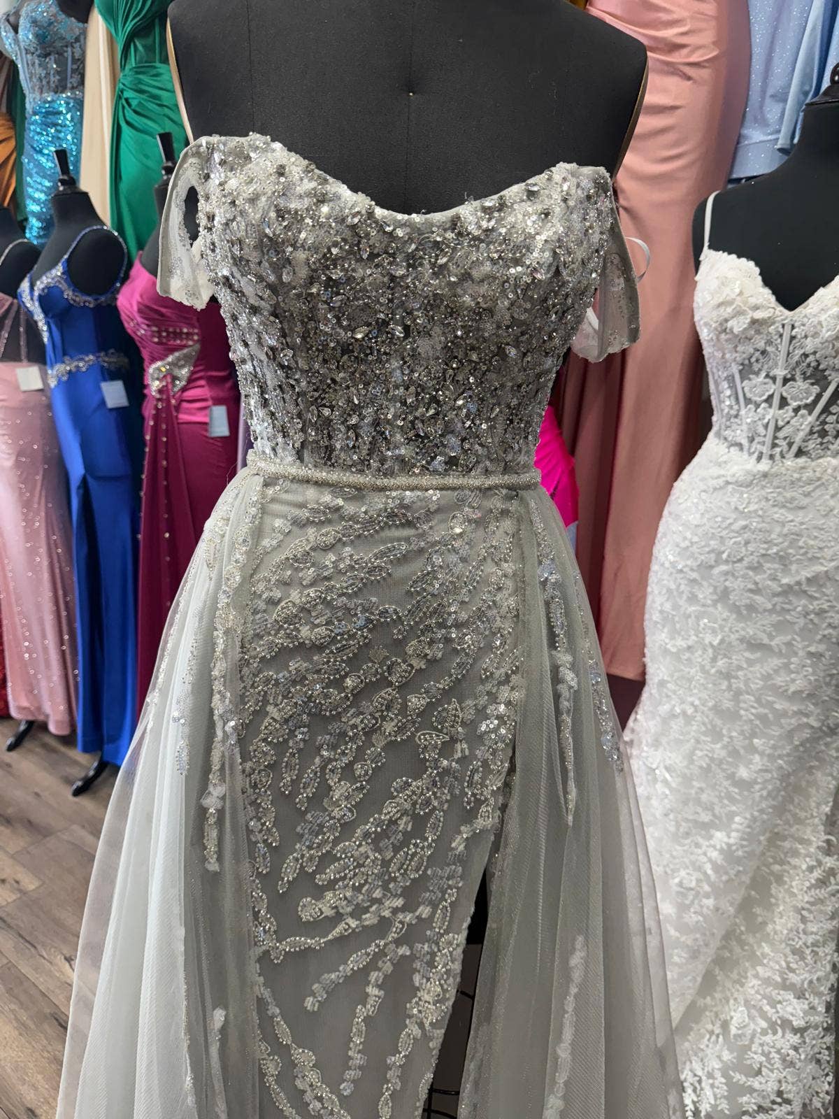 La Veneto - Wholesale Dress - Women's - Off Shoulder , lace with beaded 4