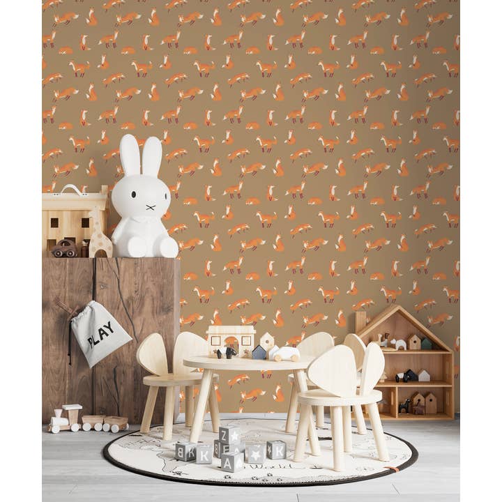 Galerie Wallcoverings - Wholesale Wallpaper - Great Kids Collection Smooth Glitter Friendly Foxes1