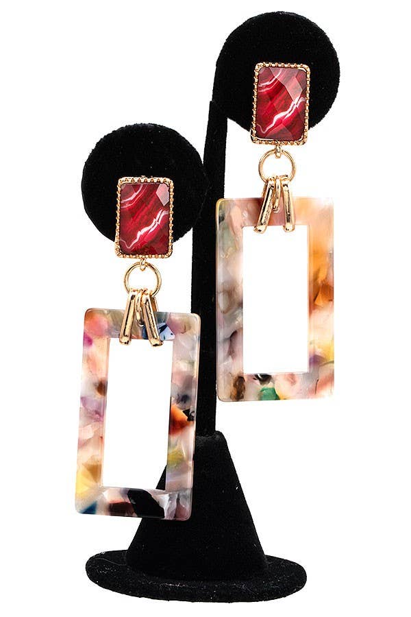Andrea Bijoux - Wholesale Dangle Earrings - RECTANGLE ACETATE DANGLE EARRING4