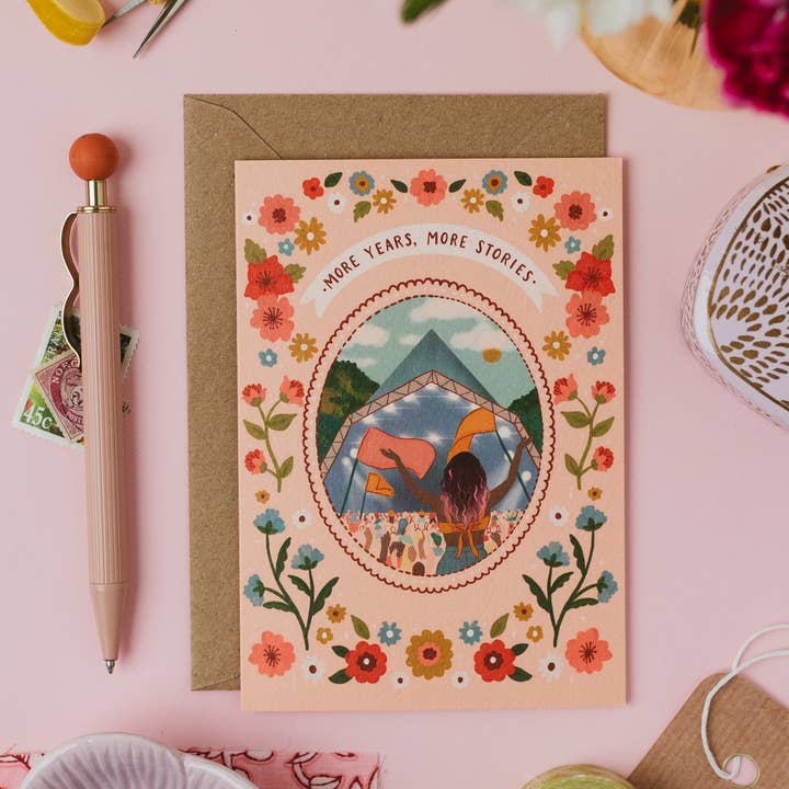 Jessie Maeve Studio - Wholesale Birthday Card - Music Festival Birthday Card - More Years, More Stories3
