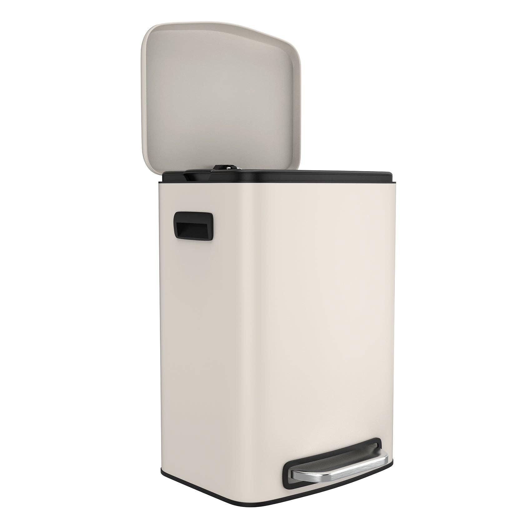 39F Inc. - Wholesale Trashcan/Trash Bin - 13 Gallon White Steel Kitchen Trash Can - Foot Pedal4