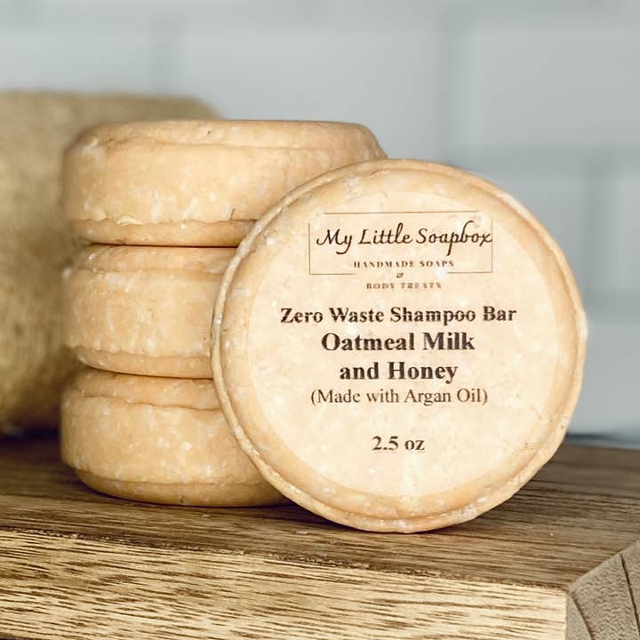 Oatmeal Milk and Honey Zero Waste Shampoo Bar for wholesale by My Little Soapbox