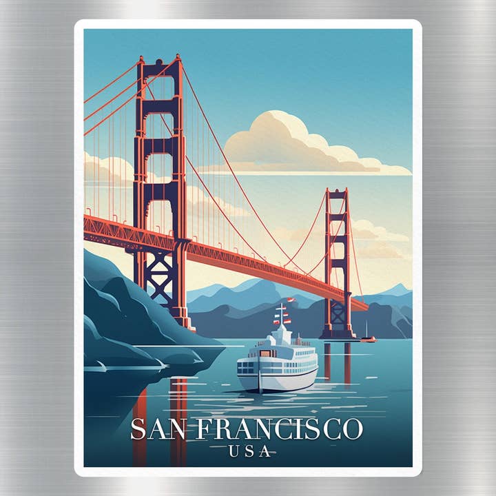 Vintage San Francisco Travel Sticker for wholesale by GraffMerch.com