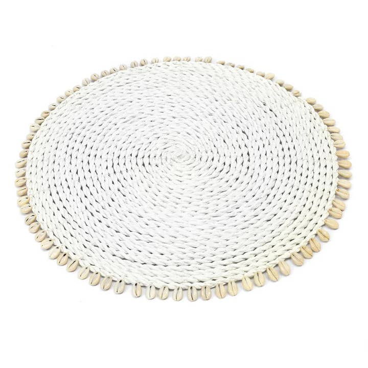 The Seagrass Shell Placemat - White for wholesale by Bazar Bizar Living