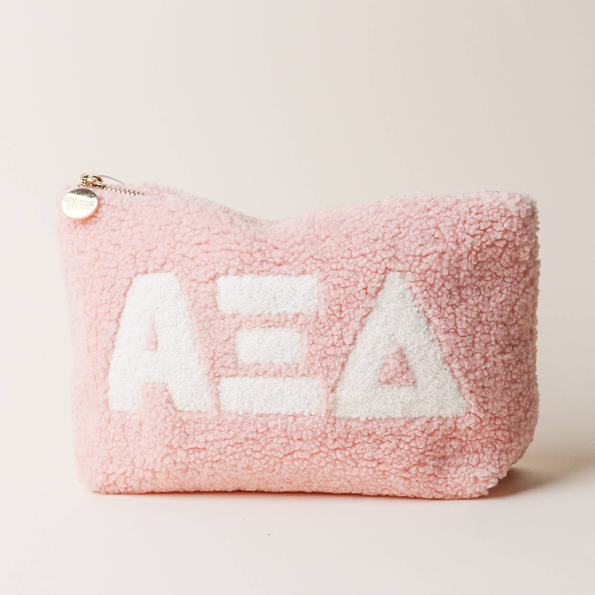 The Darling Effect - Wholesale Pouch - Women's - SORORITY SALE - Greek Letter Teddy Pouch - Blush2
