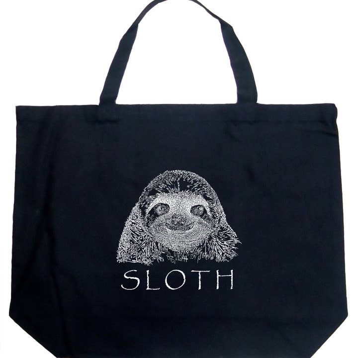 LA Pop Art Word Art Tote Bag - Sloth for wholesale by LA Pop Art