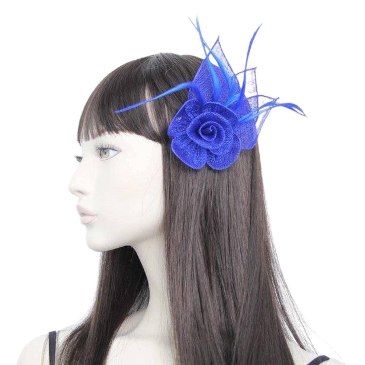 Topkids Accessories - Wholesale Fascinator Hat - Women's - Rose Flower Hair Clip Fascinator Hair Clip Fascinators Hair Clips Sinamay Brooch Pin & Beak Clip Hair Clip Suitable For Girls, Women, Ladies5
