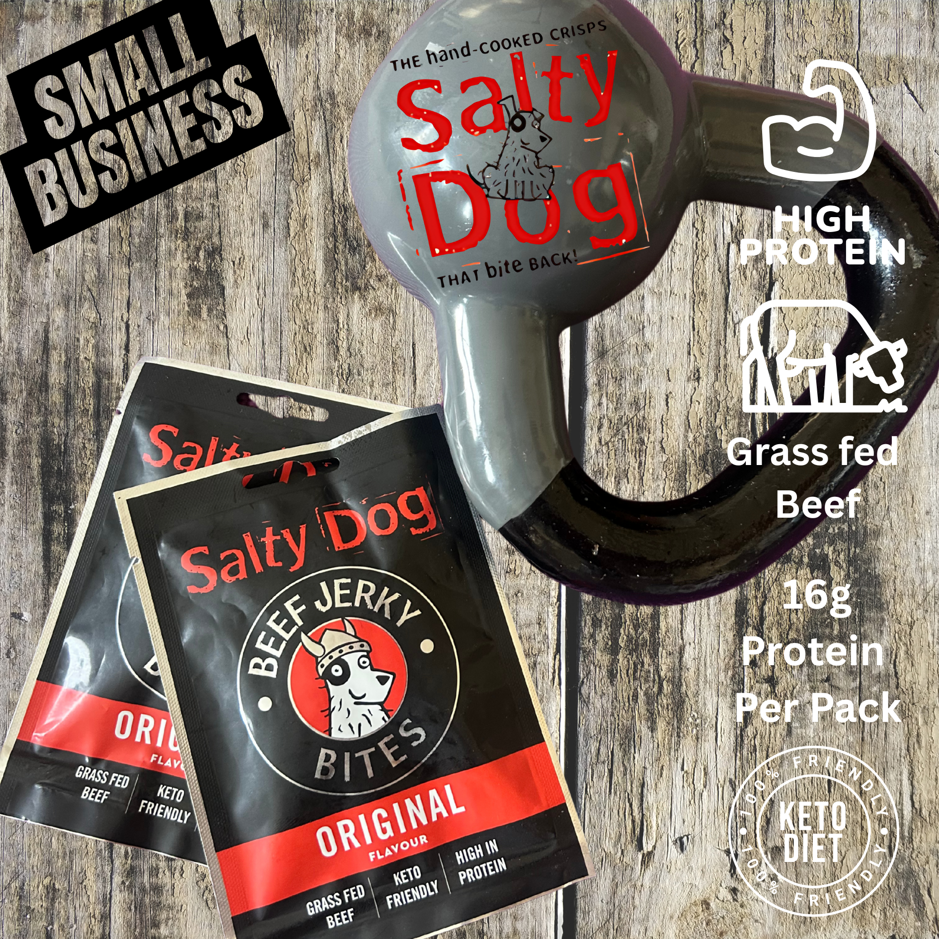 Salty Dog Brands Ltd – wholesale Jerky – Salty Dog Beef Jerky Bites 30g *UK only*1