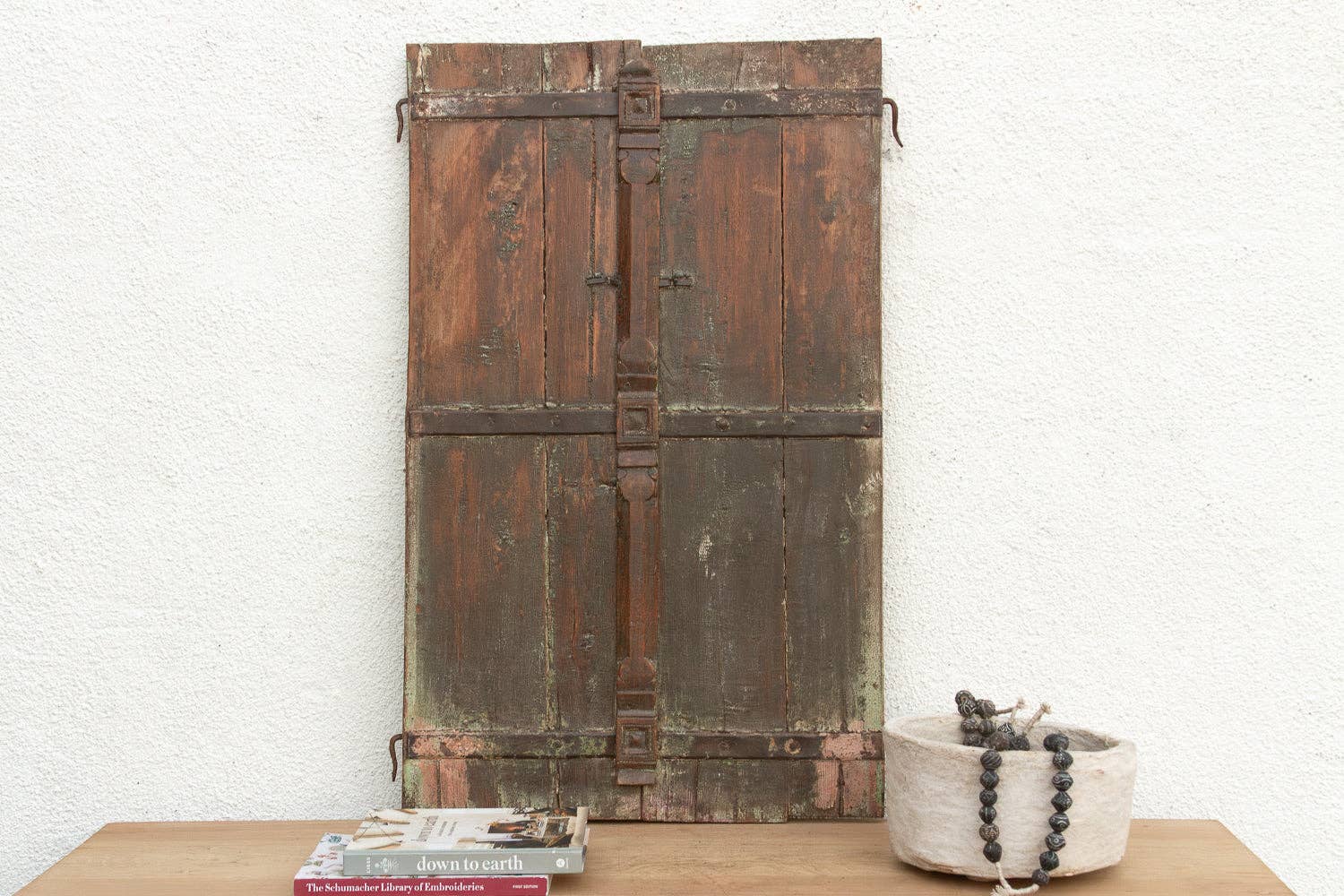 De-cor - Wholesale Wall Accent - 19th Century Rustic Indian Teak Window/Wall Art