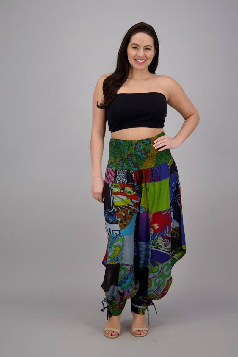 Colores surtidos Pantalones Harem Patchwork PAT-3291 de venta al por mayor en Faire23