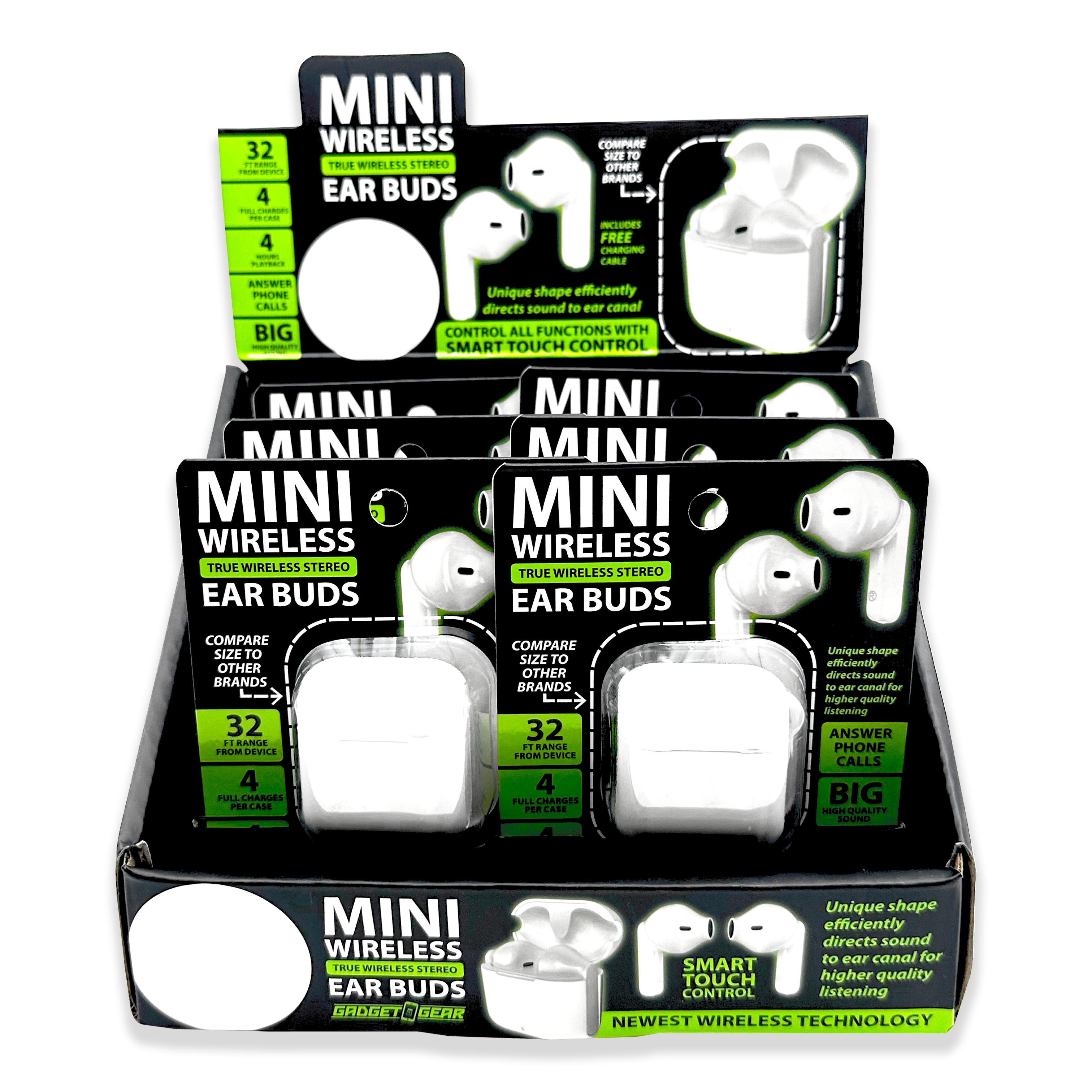 Novelty Brands - Wholesale Retailer Display - Accessories - Gadget Gear Wireless Mini Earbuds with Case - 6/Display3