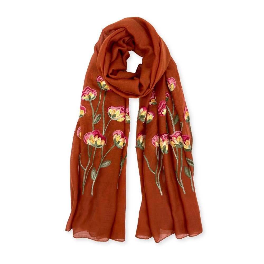 Humble Hilo – Engroshandel Tørklæde - Dame – Humble Hilo Broderet tørklæde/sjal med blomster61