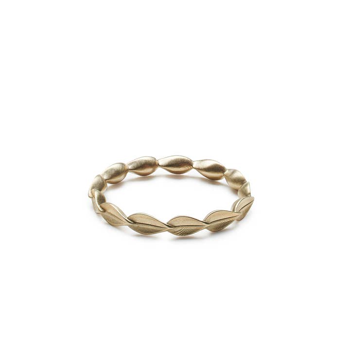 14K Gold Birch Leaf Ring for wholesale by Courtney Reckord Jewelry