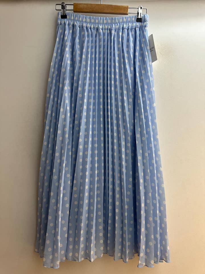 22017P Long pleated polka dot skirt for wholesale by LORIANE