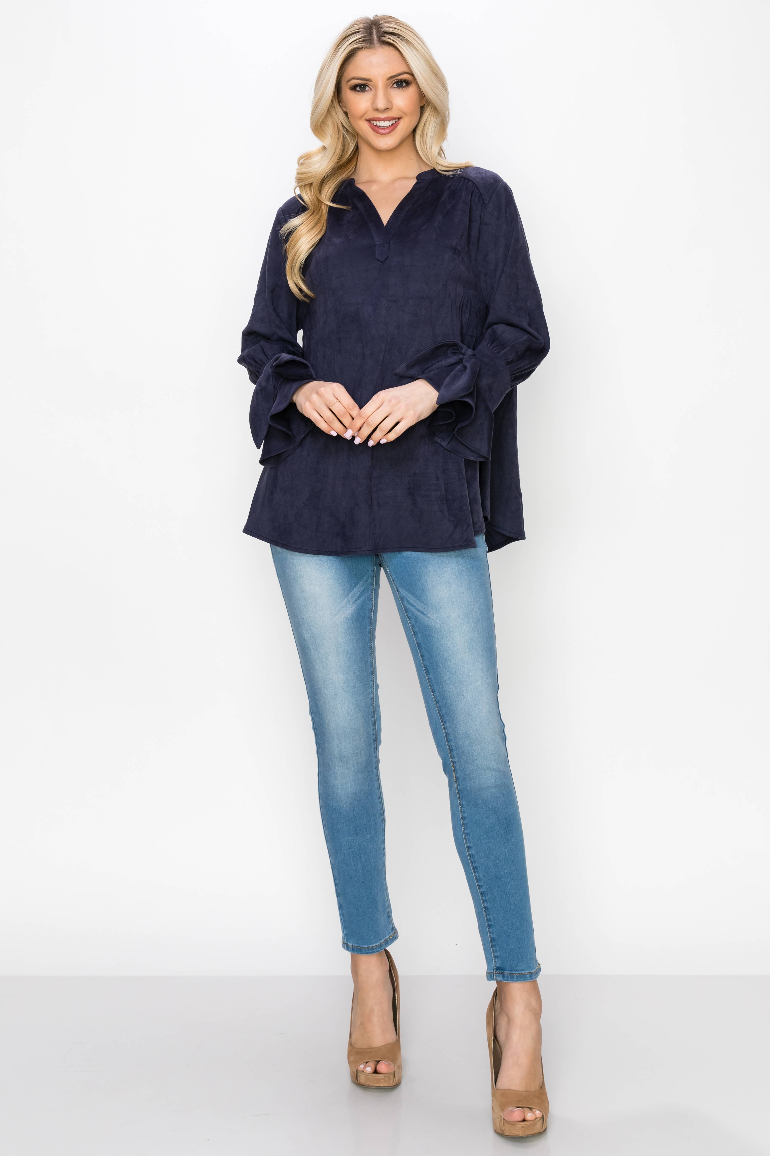 Joh Apparel - Wholesale Blouse - Women's - Abia Stretch Suede Top23