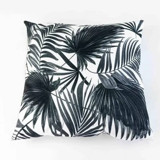 Housse de coussin en chenille Calibu - Feuilles de palmier pour la vente par Superkussens