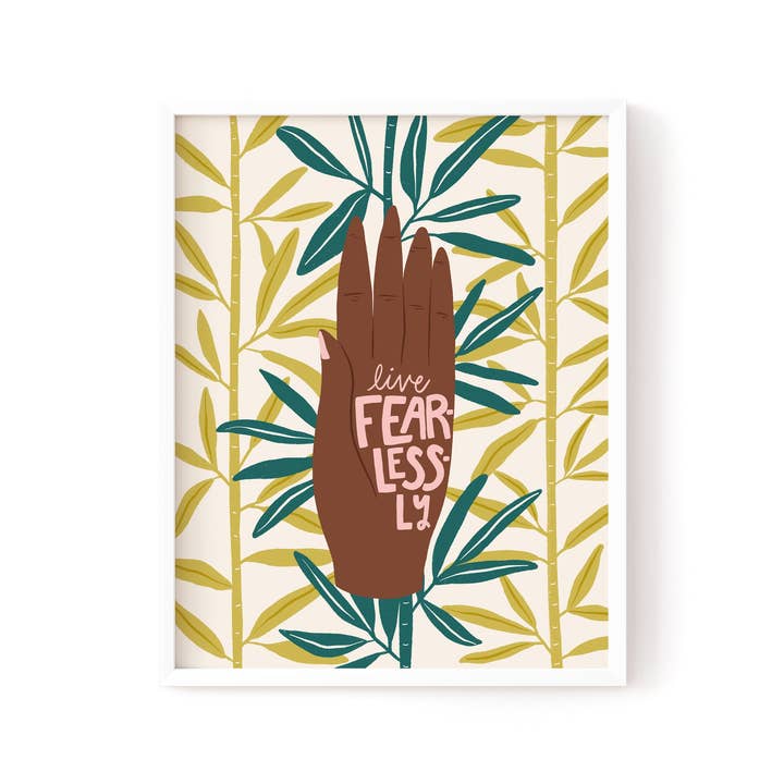 Live Fearlessly Mudra in Brown for wholesale by Alicia Bruce Creative