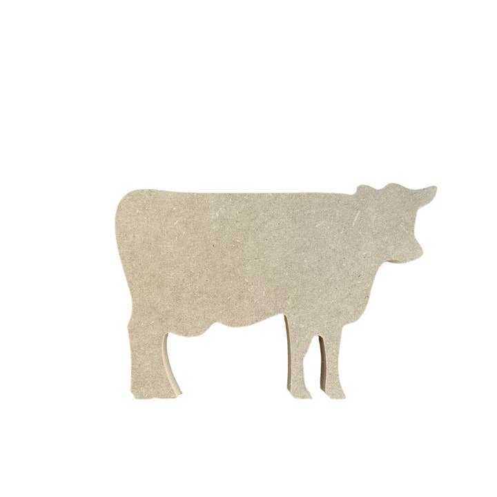 Inkwood Crafters - Wholesale Decorative Tabletop Object - Primitive/Rustic Wood Cow - Shelf Sitter