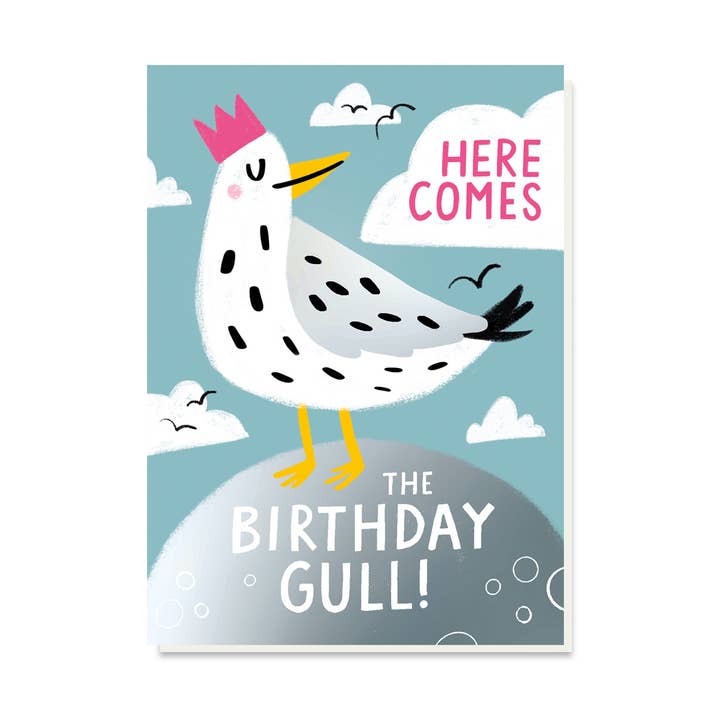 Carte d'anniversaire Mouette | Cartes avec dorure | Cartes originales pour la vente par Stormy Knight