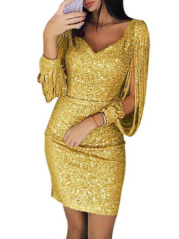 MB Fashion Wholesale - Wholesale Dress - Women's - MB FASHION SEQUIN TASSEL PARTY DRESS 1901