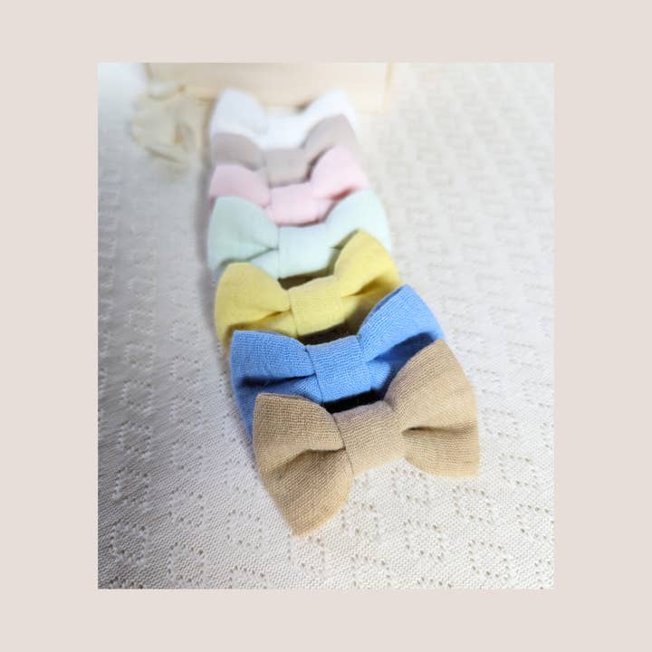 PACK OF 7 CLASSIC PASTEL BOWS for wholesale by Tête de Lylotte