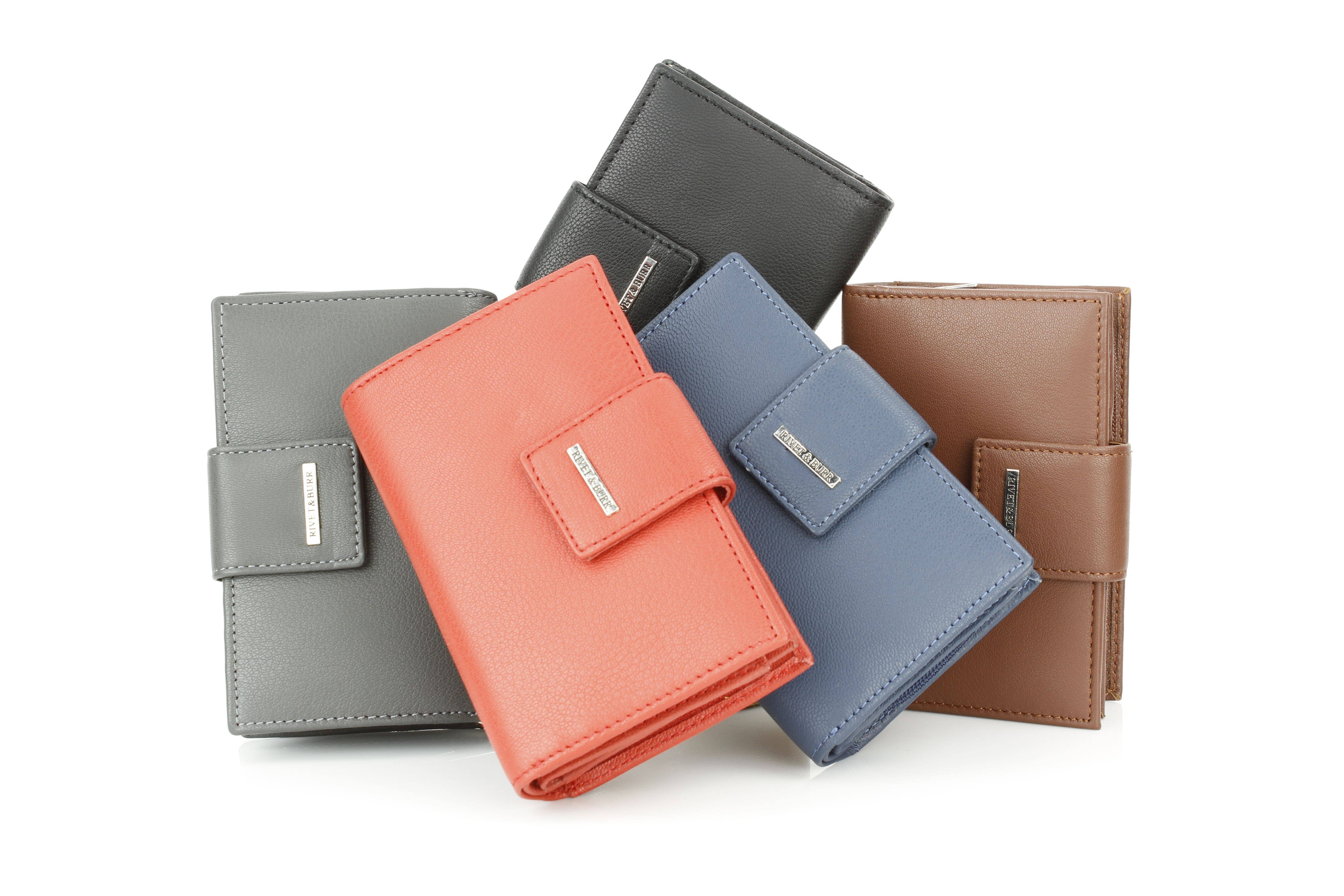 Leather Impressions Inc - Wholesale Wallet - Women's - Snap Leather Clutch Wallet | Zip Pocket RB LW 21 100139