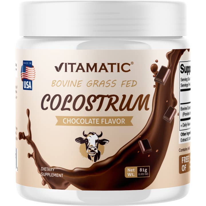 Vitamatic - Vente Supplément oral/vitamine - Vitamatic | Colostrum bovin en poudre 30 portions | Chocolat